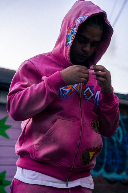 Pink Full Zip Hoodie